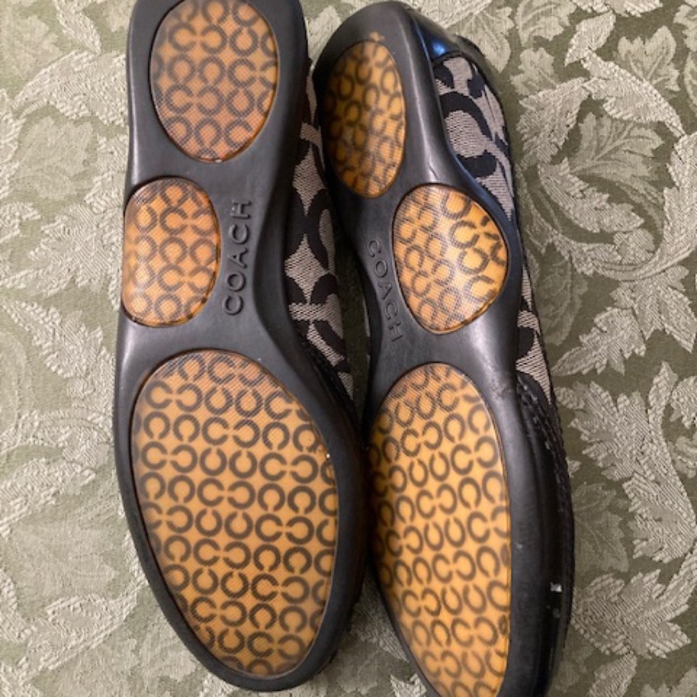 Coach Logo Canvas/leather Flats - Picture 6 of 7